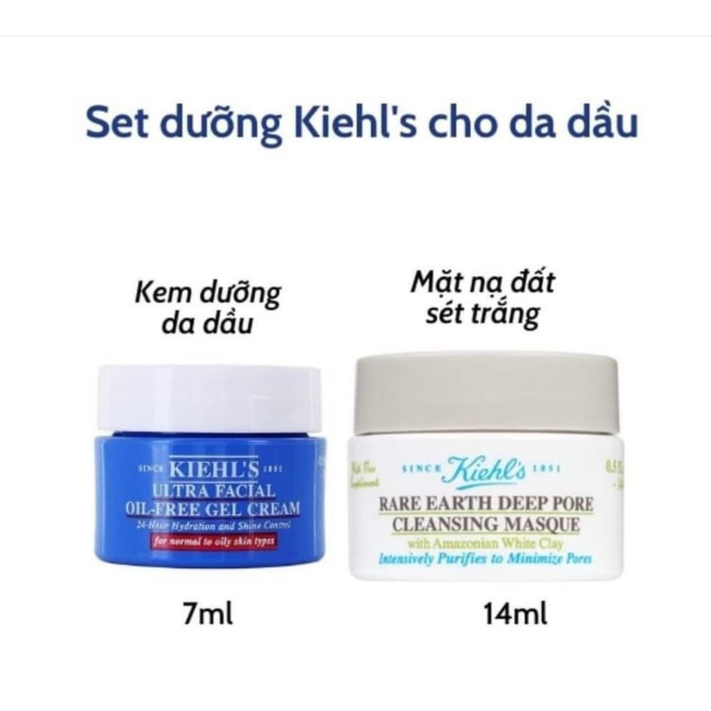 Combo kem dưỡng Kiehl's 3ml và mask đất sét Kiehl's 14ml