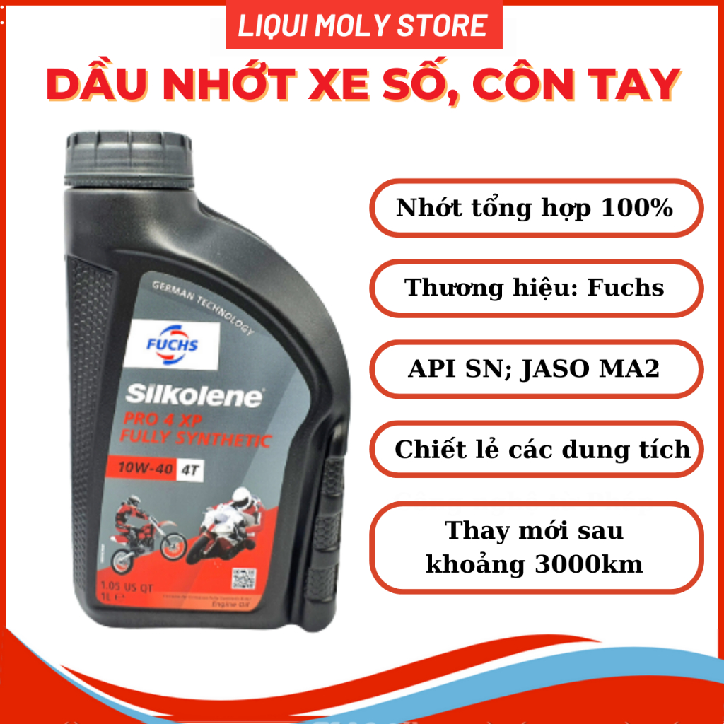 Dầu nhớt tổng hợp cao cấp Fuchs Silkolene Pro 4 10w40- Sản xuất tại Anh