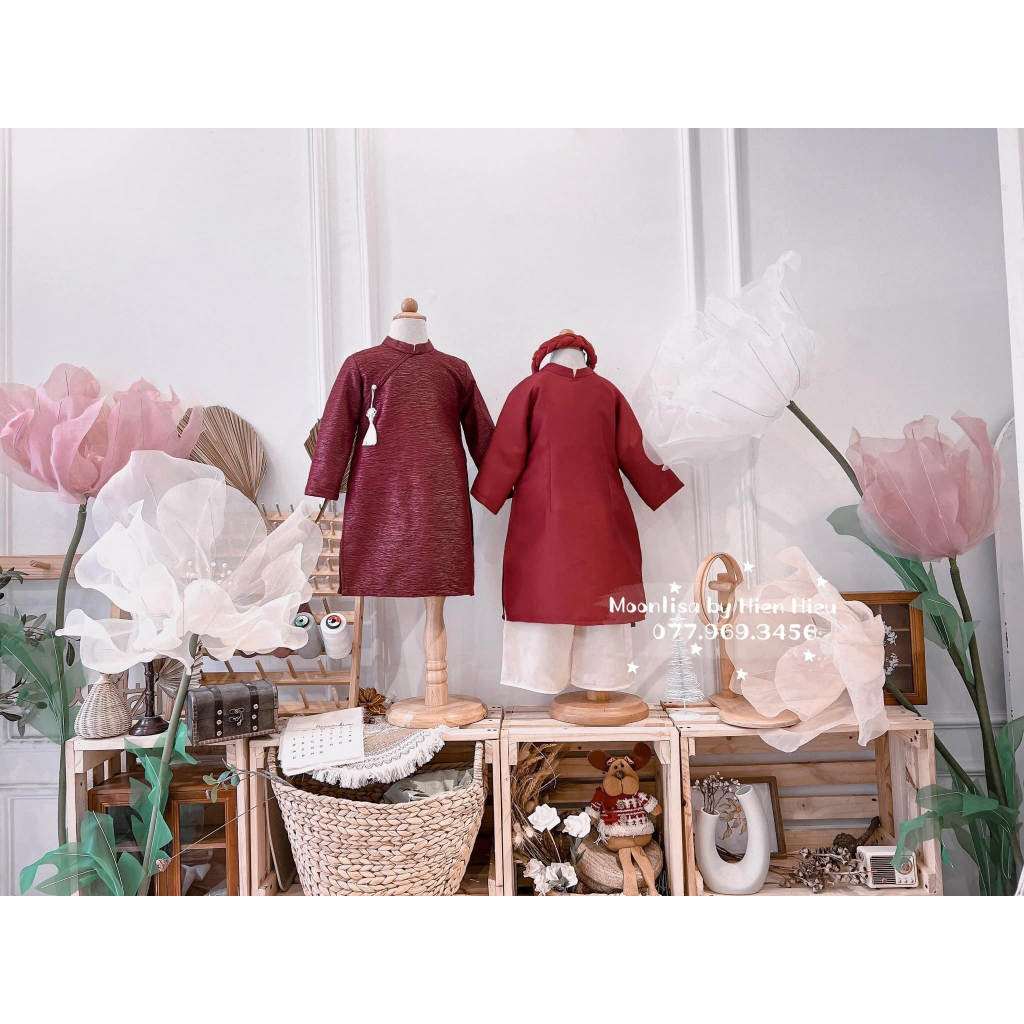 Aó Dài TAFTA Trơn Cho Mẹ Và Bé Sản Xuất Trực Tiếp MOONLISA