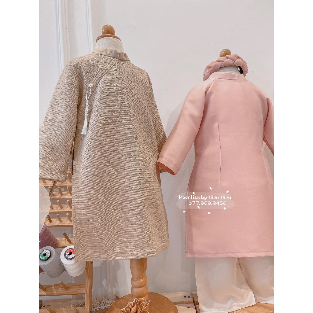 Aó Dài TAFTA Trơn Cho Mẹ Và Bé Sản Xuất Trực Tiếp MOONLISA