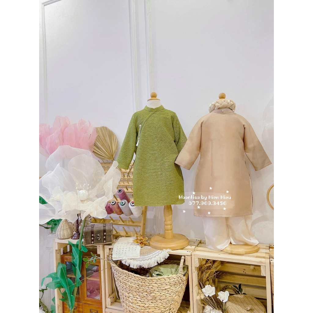 Aó Dài TAFTA Trơn Cho Mẹ Và Bé Sản Xuất Trực Tiếp MOONLISA