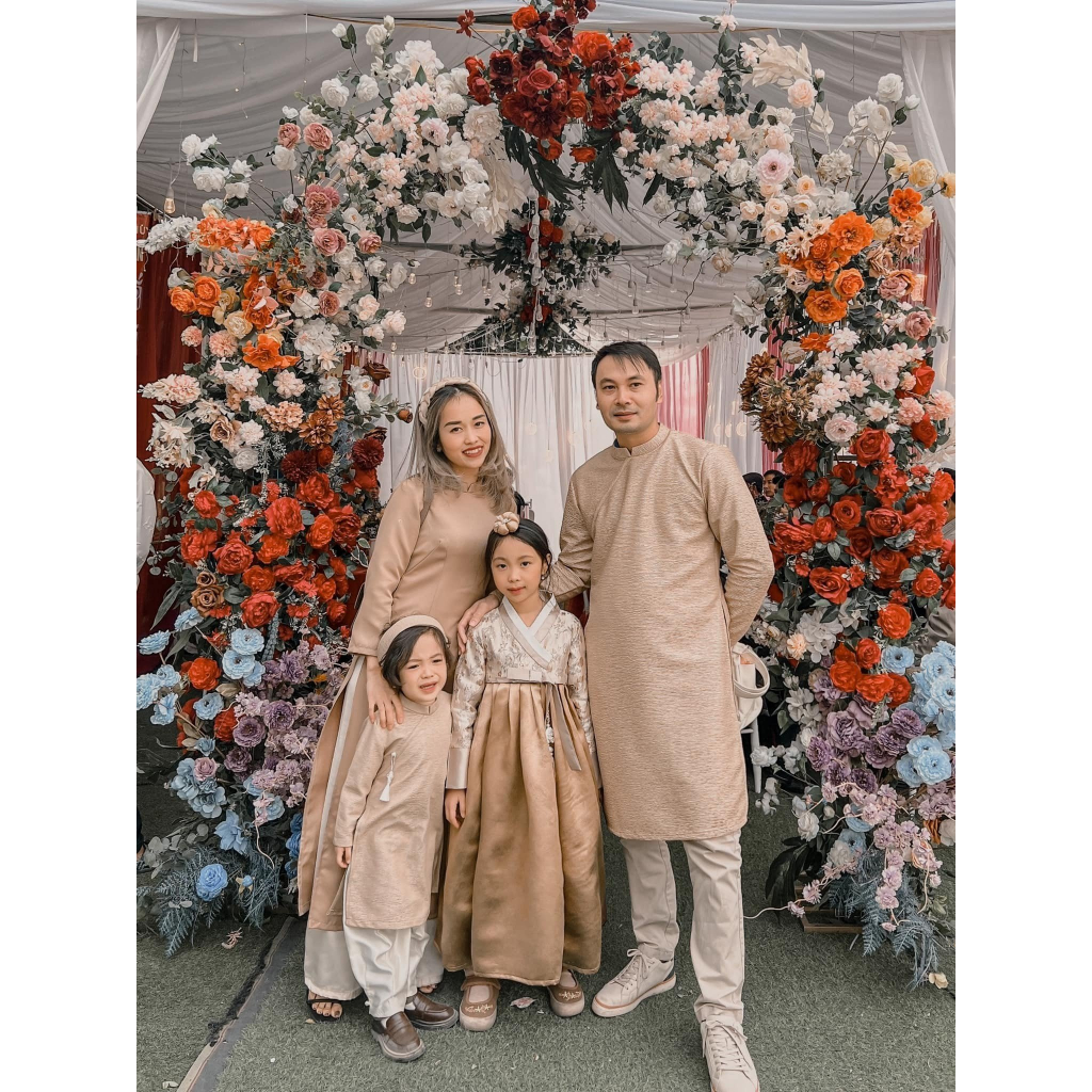 Aó Dài TAFTA Trơn Cho Mẹ Và Bé Sản Xuất Trực Tiếp MOONLISA