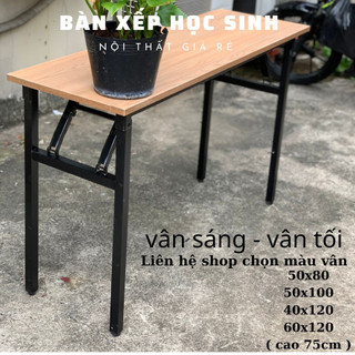 Bàn làm việc, bàn học gỗ, chân sắt dùng cho văn phòng, học bài, để máy tính cho học sinh - sinh viên.