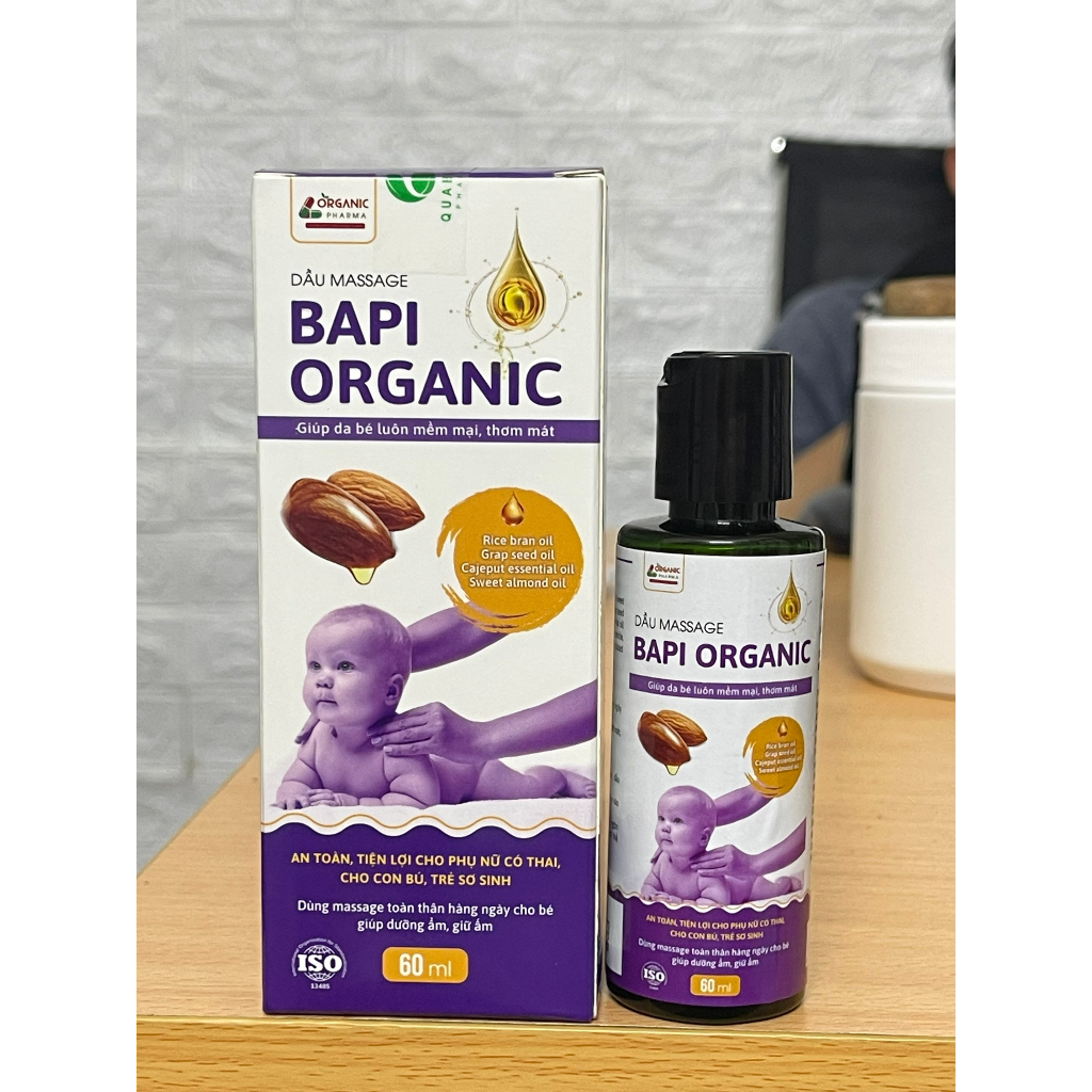 Dầu massage Bapi Organnic giúp da bé luôn mềm mại, thơm mát