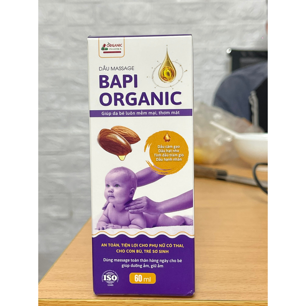 Dầu massage Bapi Organnic giúp da bé luôn mềm mại, thơm mát