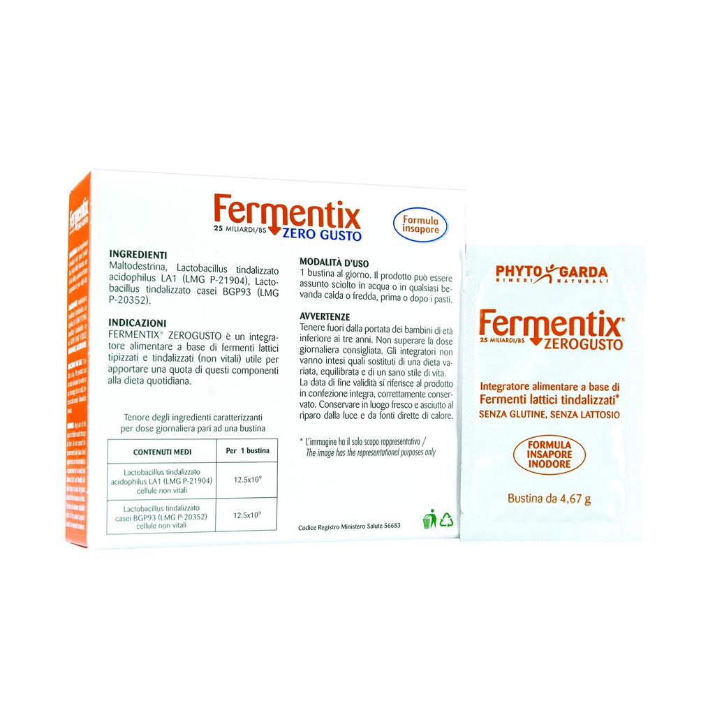 Men vi sinh - FERMENTIX ZEROGUSTO - Hộp 14 gói bột - Màu vàng cam