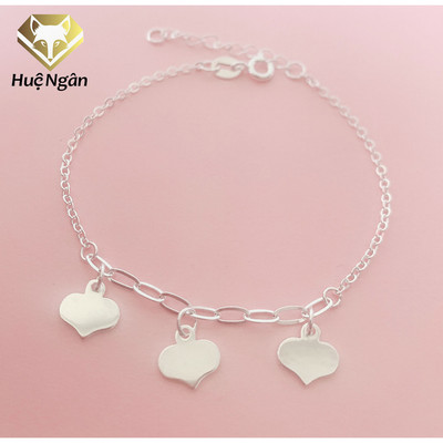 Lắc tay bạc Ý S925 Huệ Ngân - Trái tim xinh xắn SL0008