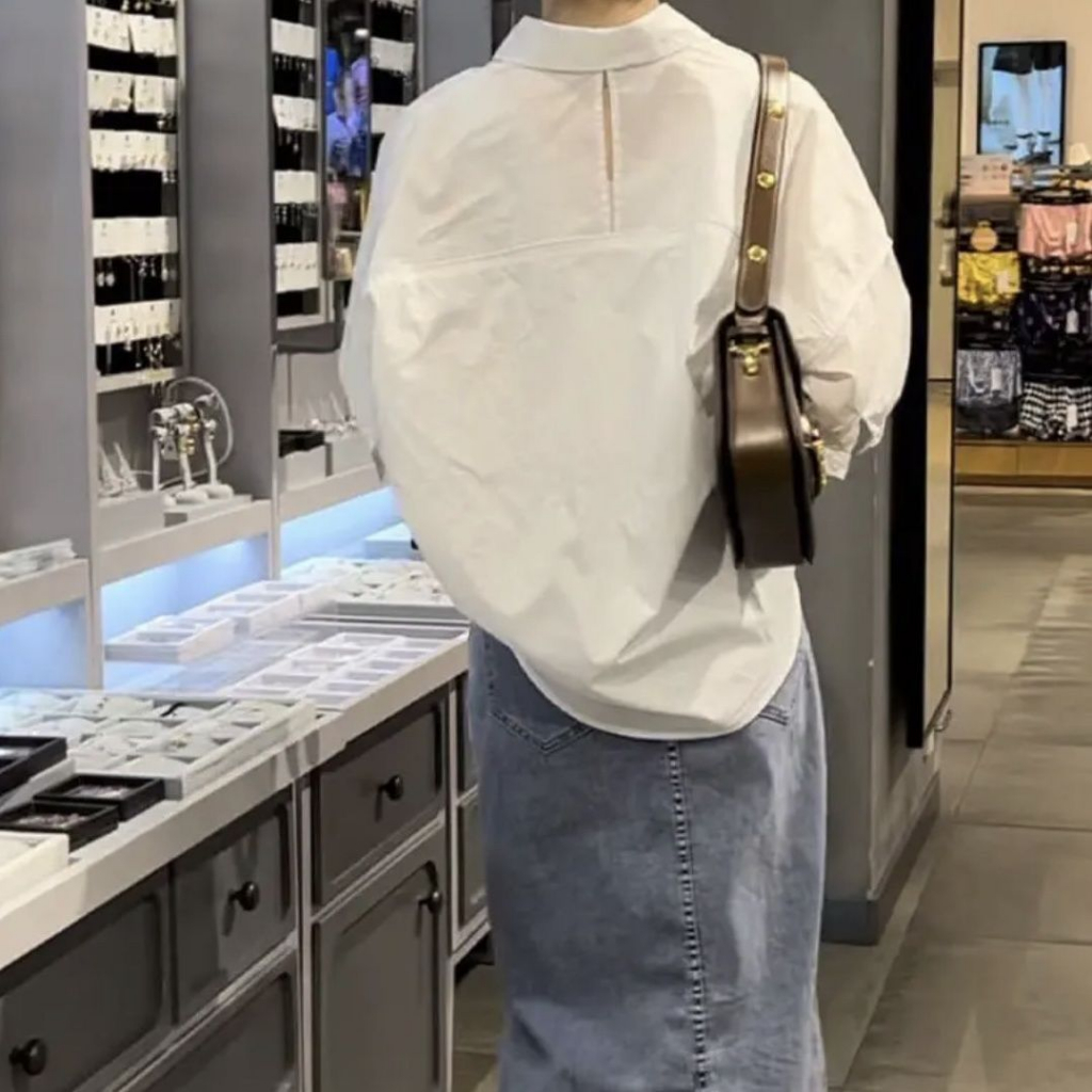 Áo babydoll bigsize 90kg - Áo sơ mi nữ phong cách Hàn Quốc trẻ trung AOR