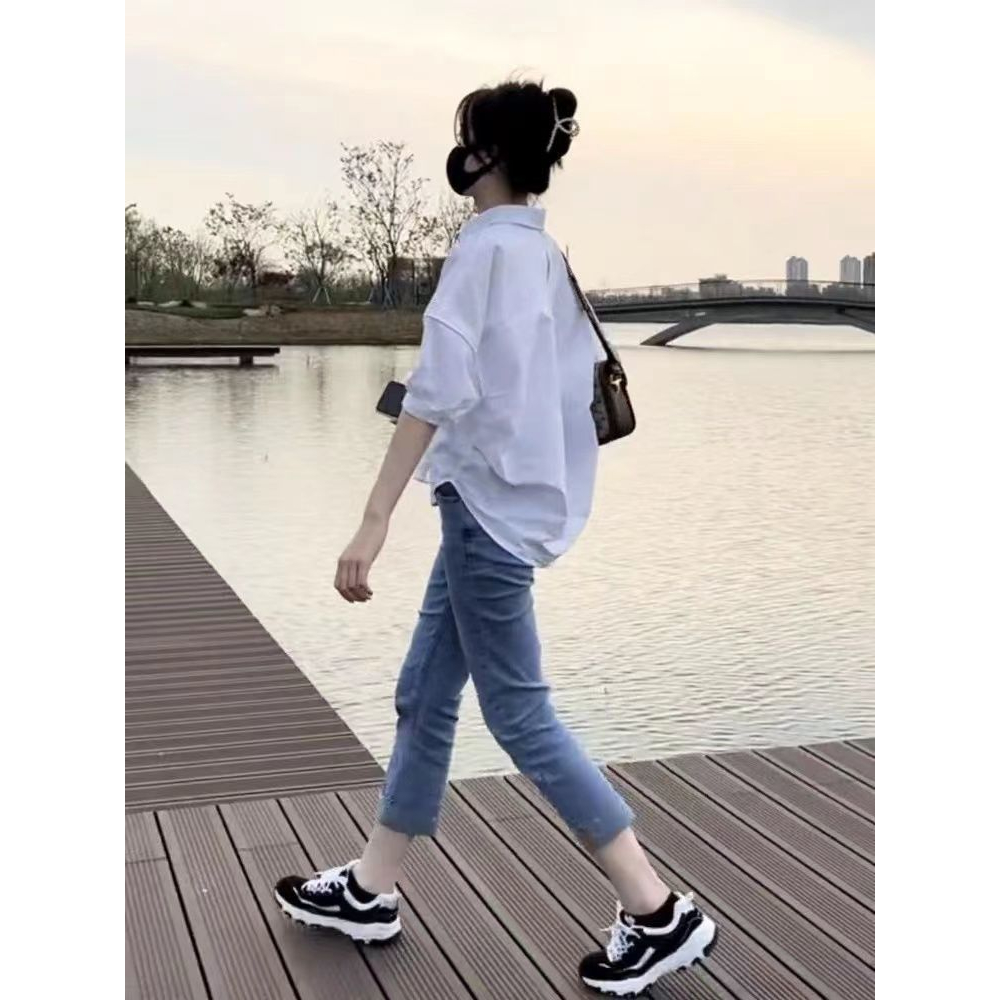 Áo babydoll bigsize 90kg - Áo sơ mi nữ phong cách Hàn Quốc trẻ trung AOR