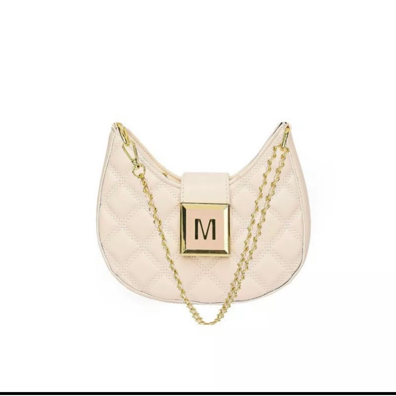 Túi xách nữ kẹp nách đeo chéo KHOÁ chữ M hoạ tiết chần trám Siêu Xinh Tiem1998