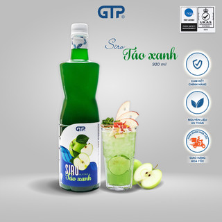 Siro Táo xanh (930ml) GTP - nguyên liệu trà sữa pha chế trà trái cây, sô đa, cocktail