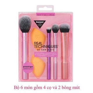 Bộ Cọ Và Bông Mút Trang Điểm Real Techniques Everyday Essentials