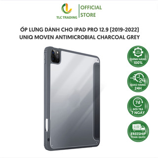 Ốp Lưng Dành Cho iPad Pro 12.9 UNIQ Moven Antimicrobial Charcoal Grey được làm da tổng hợp cao cấp