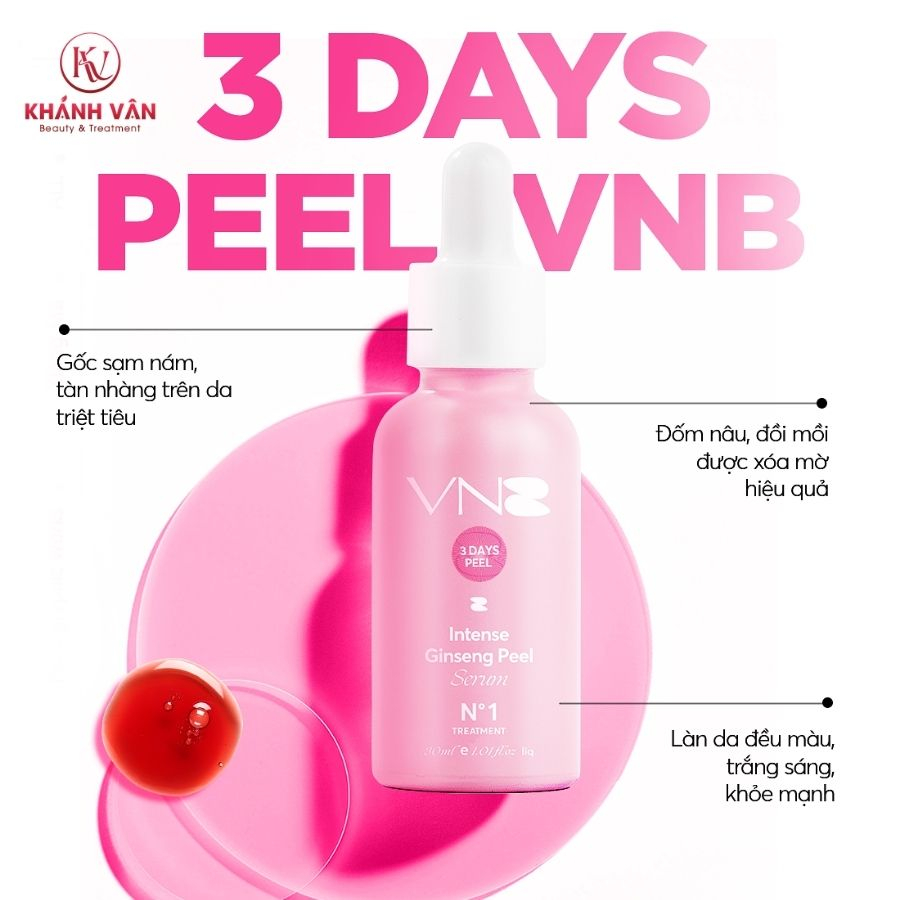 Tinh Chất Peel 3 Day VNB Serum Peel Da Giảm Mụn Xóa Mờ Thâm Nám Xạm Da