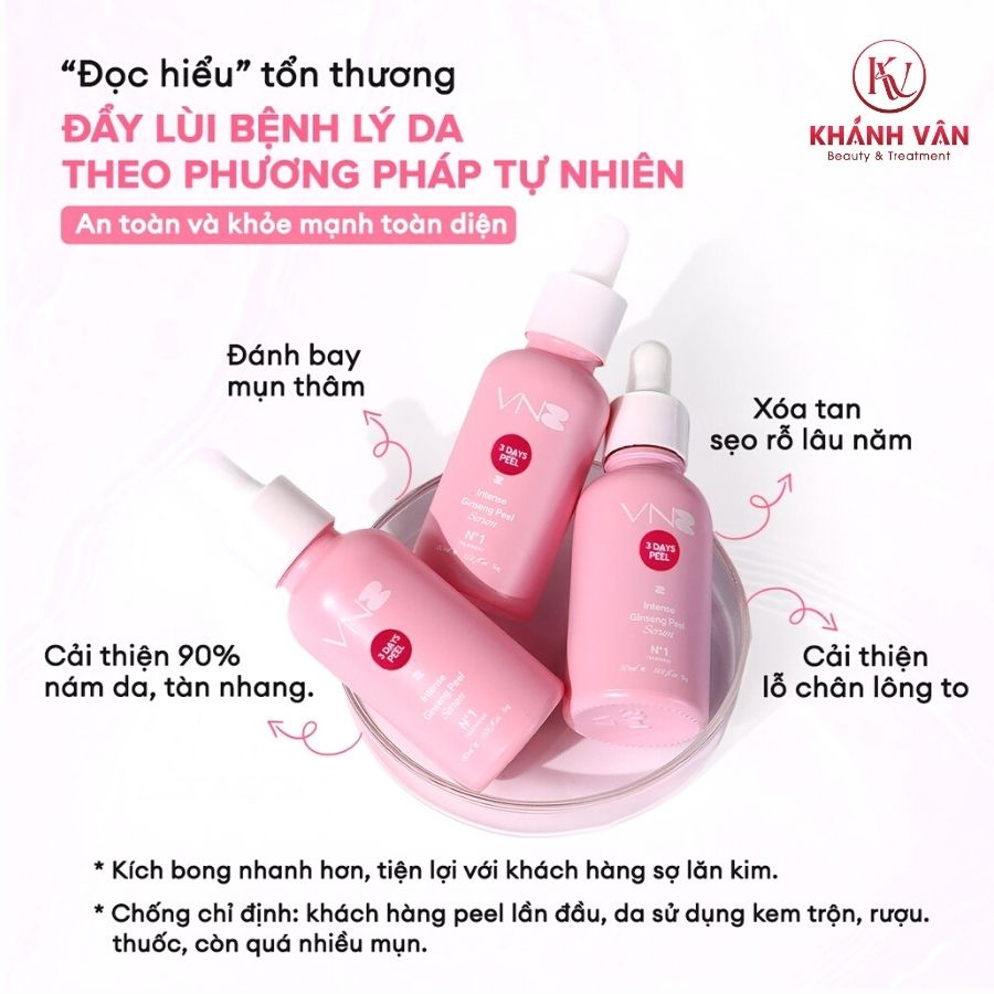 Tinh Chất Peel 3 Day VNB Serum Peel Da Giảm Mụn Xóa Mờ Thâm Nám Xạm Da