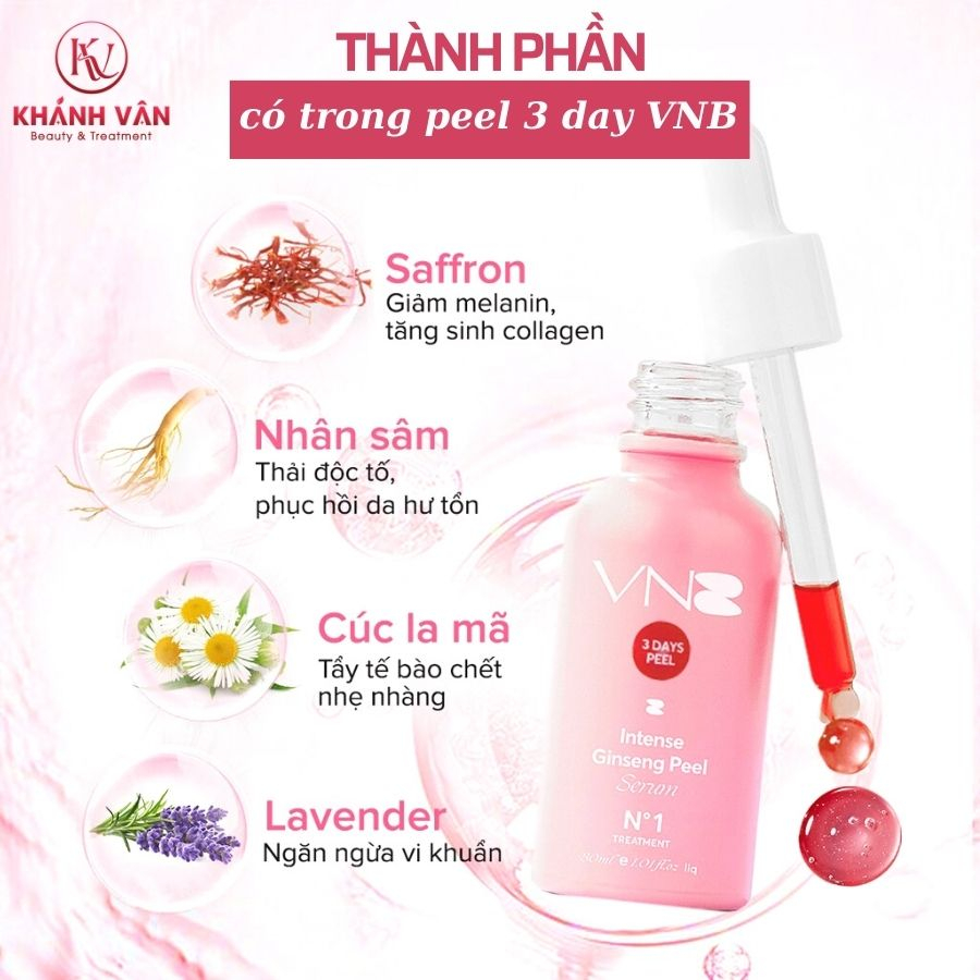 Tinh Chất Peel 3 Day VNB Serum Peel Da Giảm Mụn Xóa Mờ Thâm Nám Xạm Da