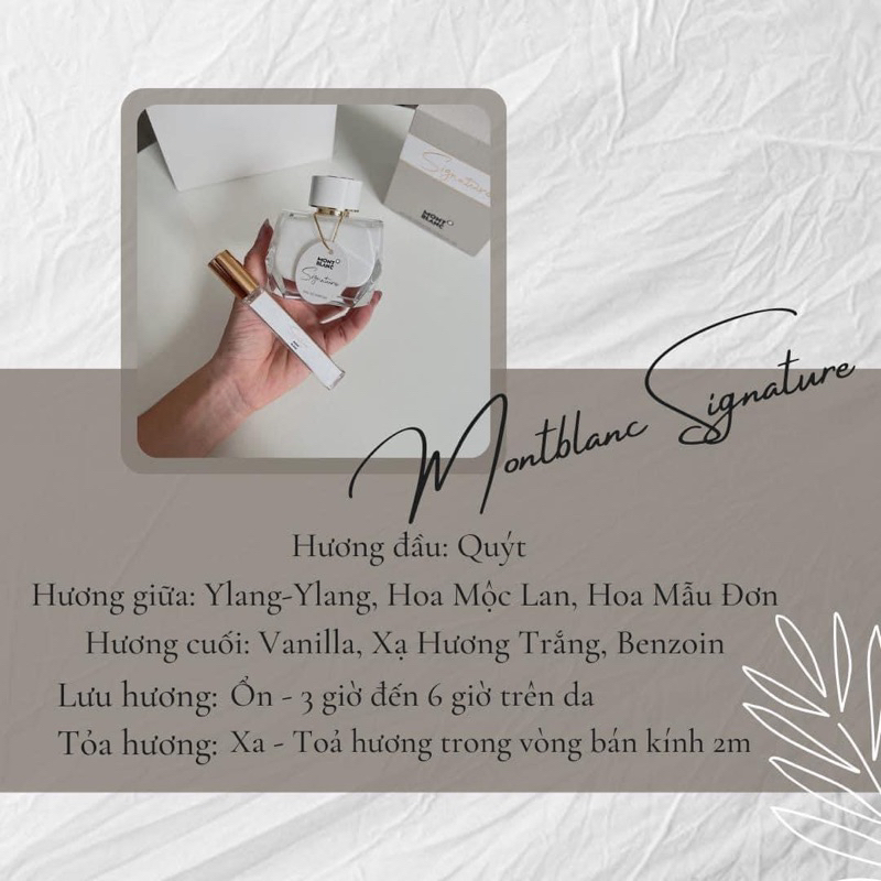 NƯỚC HOA MONTBLANC SIGNATURE 30ML FULLBOX FULLSEAL
