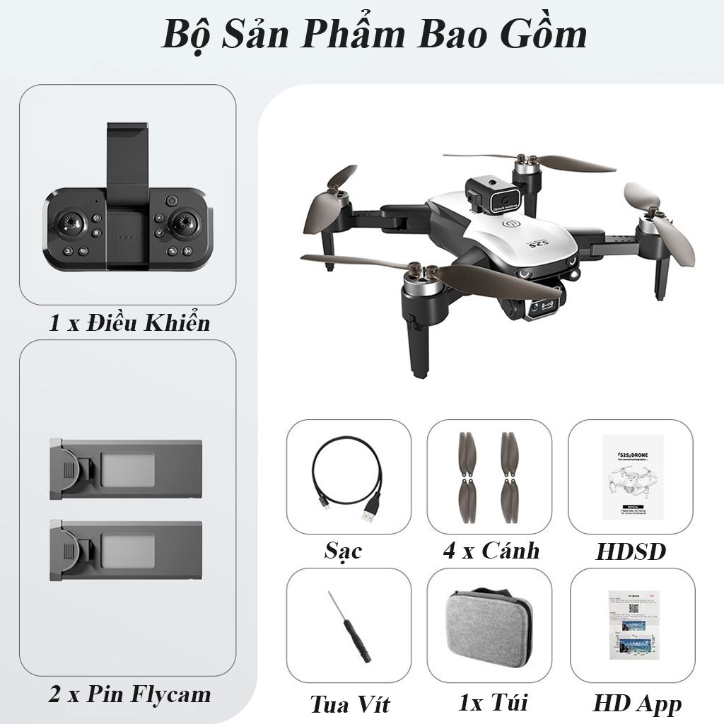 Máy bay Flycam s2s,  Flycam mini drone, Fly mini giá rẻ động cơ không chổi than, giữ vị trí định vị GPS | BigBuy360 - bigbuy360.vn