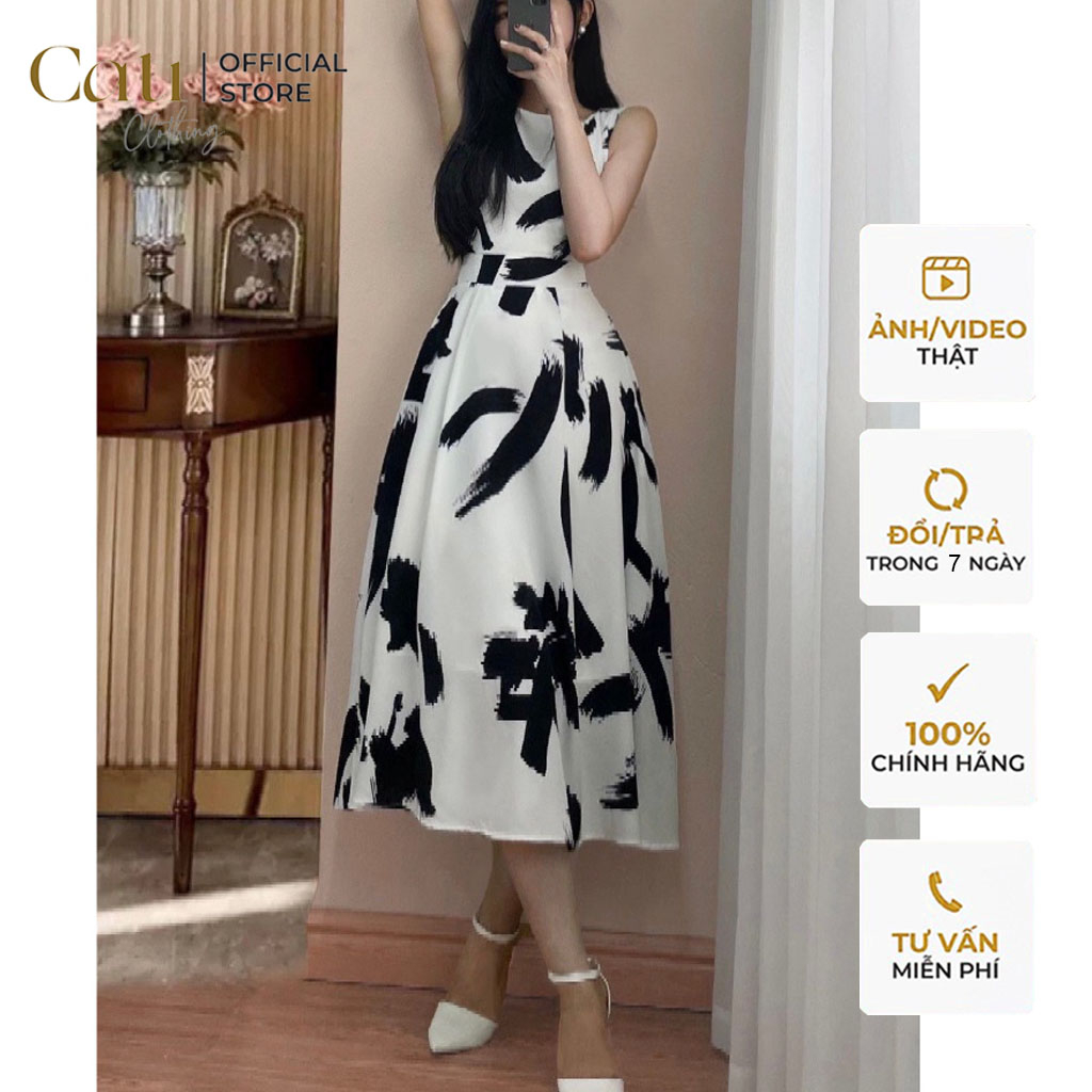Đầm lụa loang 2 màu cực thu hút 1846