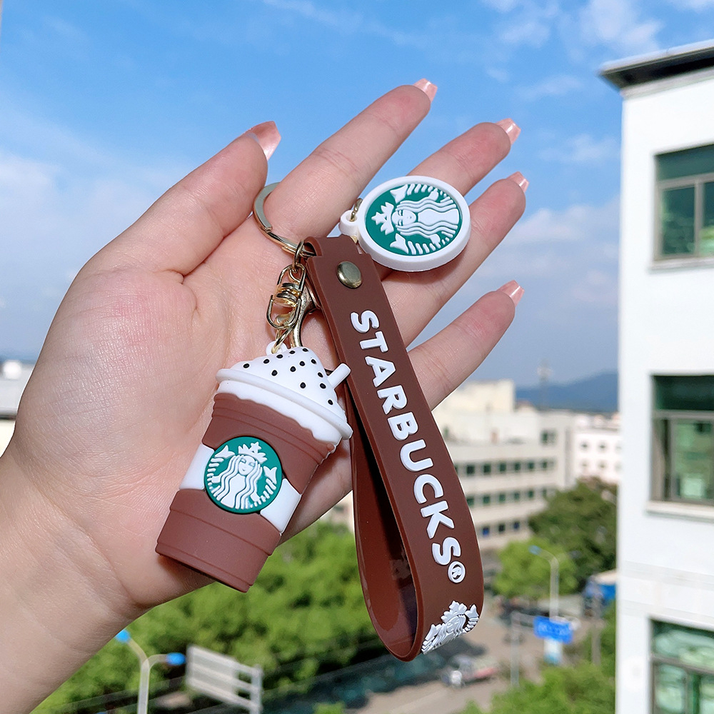 Móc khóa cafe Starbucks,móc cài balo, túi xách