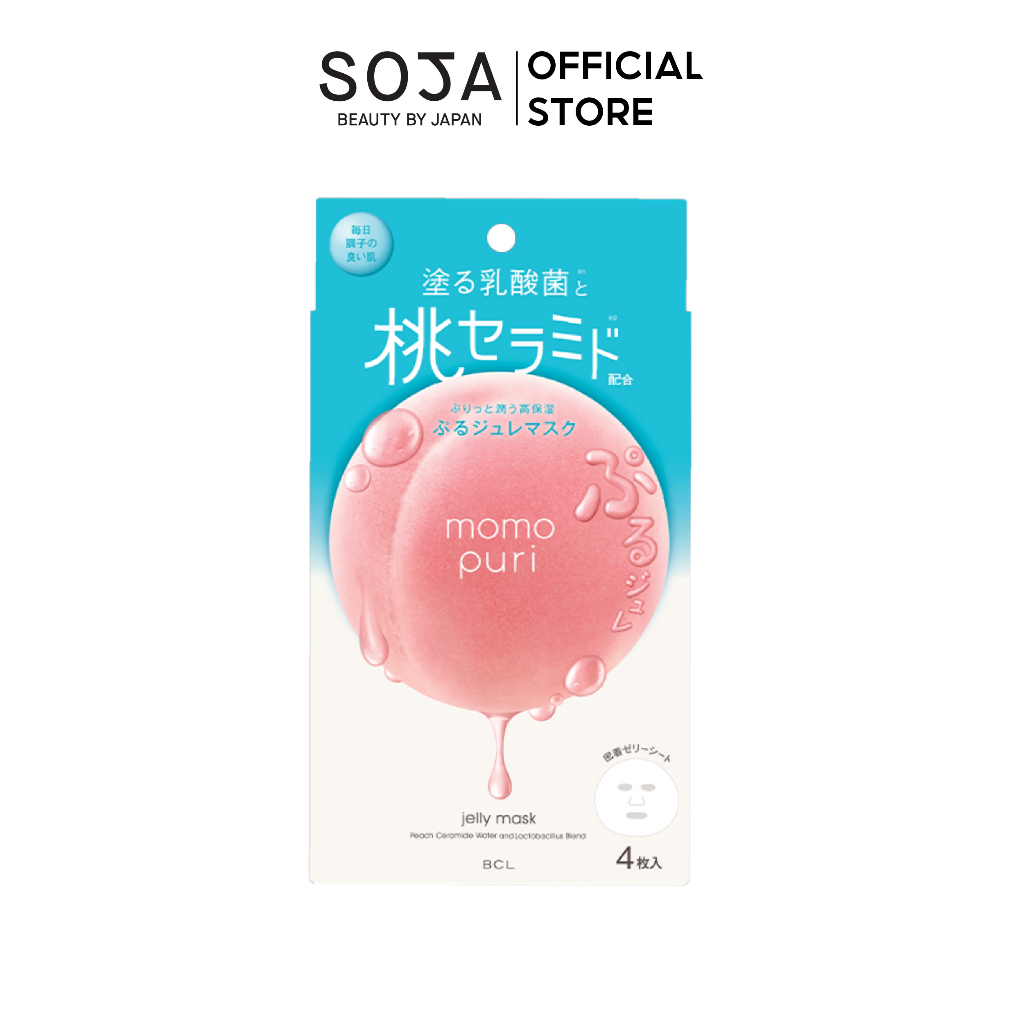 Hộp 4 miếng Mặt Nạ Giấy Momopuri Jelly Mask 22mlx4