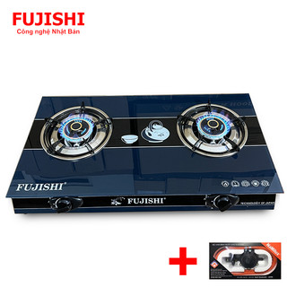 Combo bếp gas đôi fujishi fm-h17 + bộ dây van ngắt gas tự động namilux - bảo hành chính hãng 1 năm