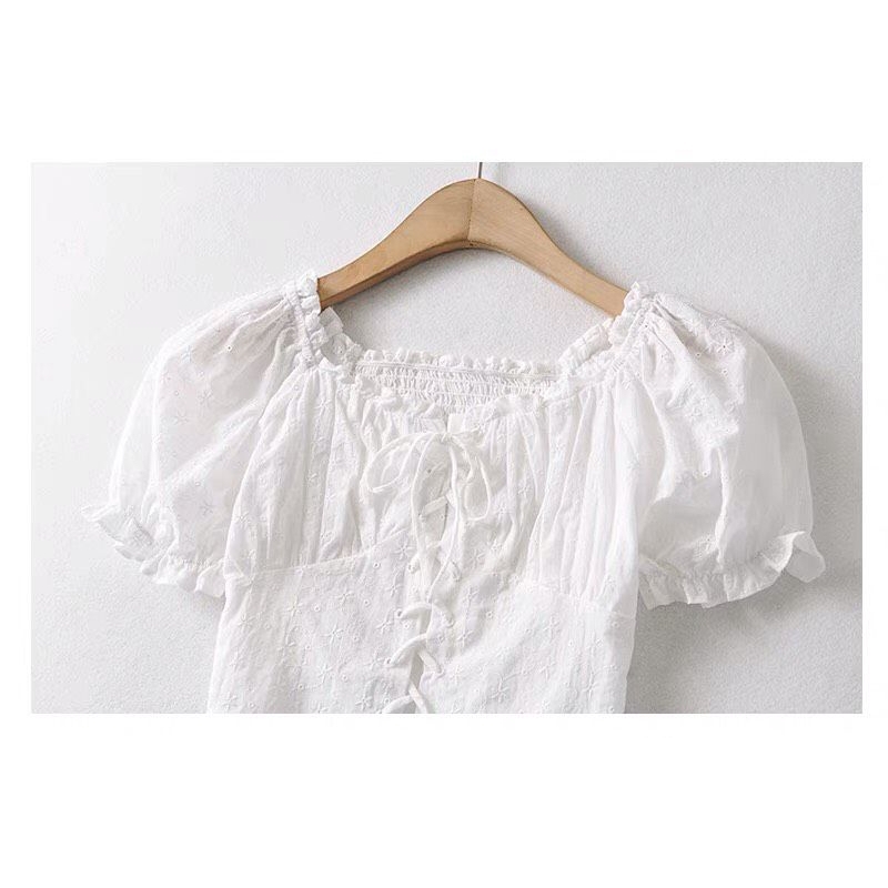 Áo croptop thô thêu đang dây siêu dễ thương BIGSIZE H005