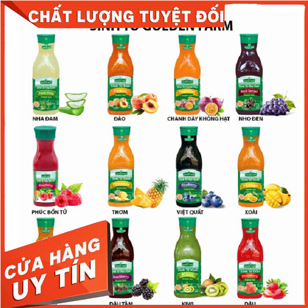 Mứt Sinh Tố Golden Farm Chai 1L - Đủ các vị - Freeship Extra