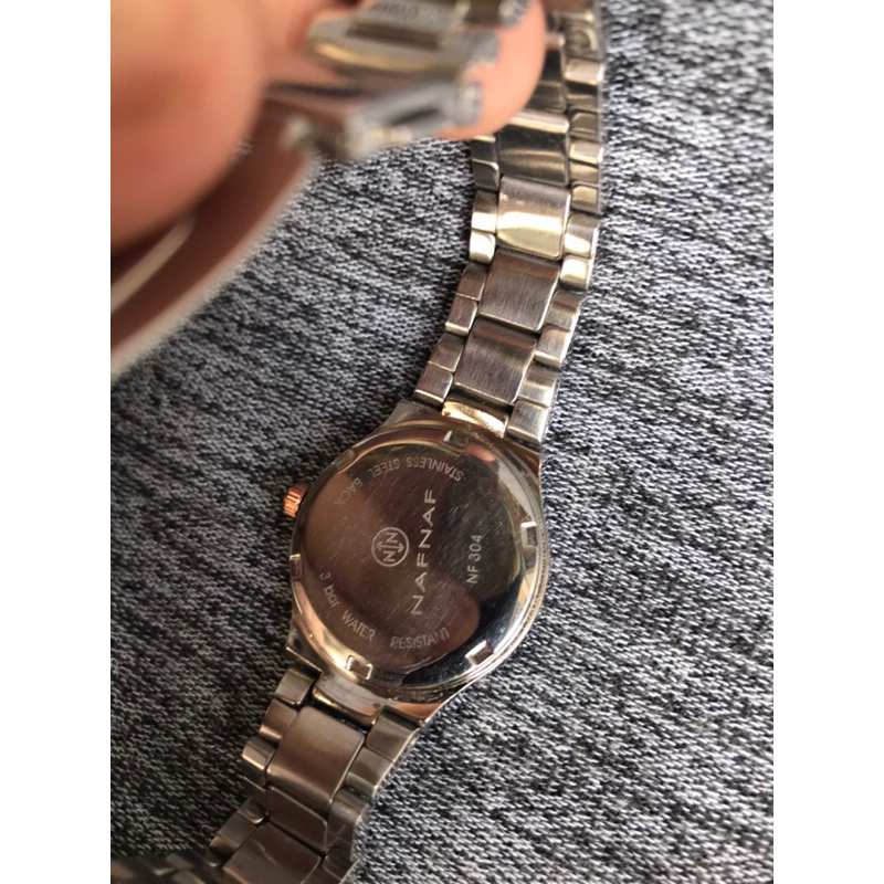 Đồng hồ nữ NAFNAF 5 kim mặt xanh dây thép