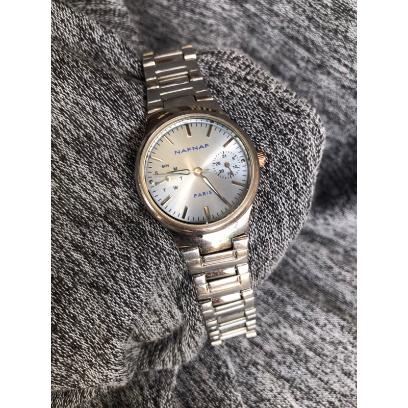 Đồng hồ nữ NAFNAF 5 kim mặt xanh dây thép