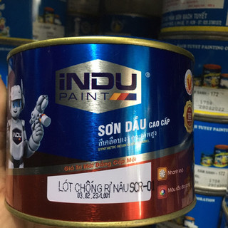 Sơn chống rỉ màu nâu đỏ Indu - Hàng chính hãng