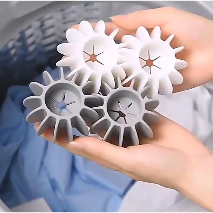 Bóng giặt Silicon hỗ trợ giặt sạch, chống rồi quần áo, bóng giặt quần áo sử dụng trong mặt, chất liệu silicon mềm dẻo