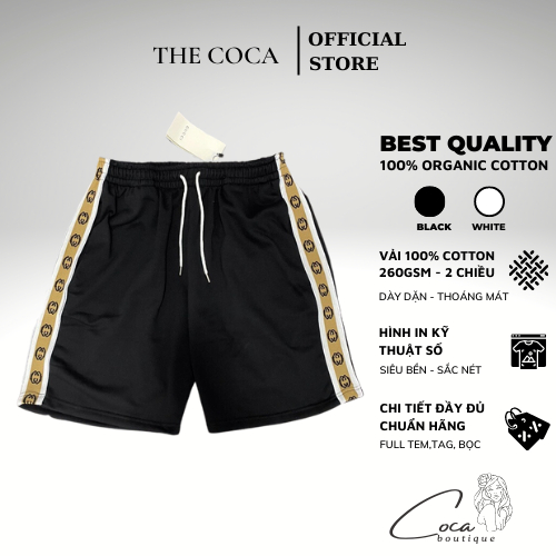 QUẦN SHORT GUCCI G INTERLOCKING STIPE , QUẦN SHORT NAM NỮ UNISEX .TheCoca