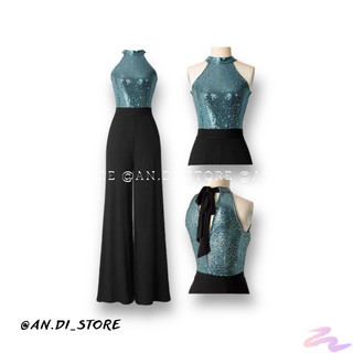 AnDi.vnxk Jumpsuit yếm xanh hở vai xuất xịn - A.PR