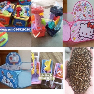 (Bán giá cày view) Đồ chơi xúc cát hạt muồng xúc cát đi biển lều bóng cho bé ô tô trở cát lều khung quây guồng xay cát