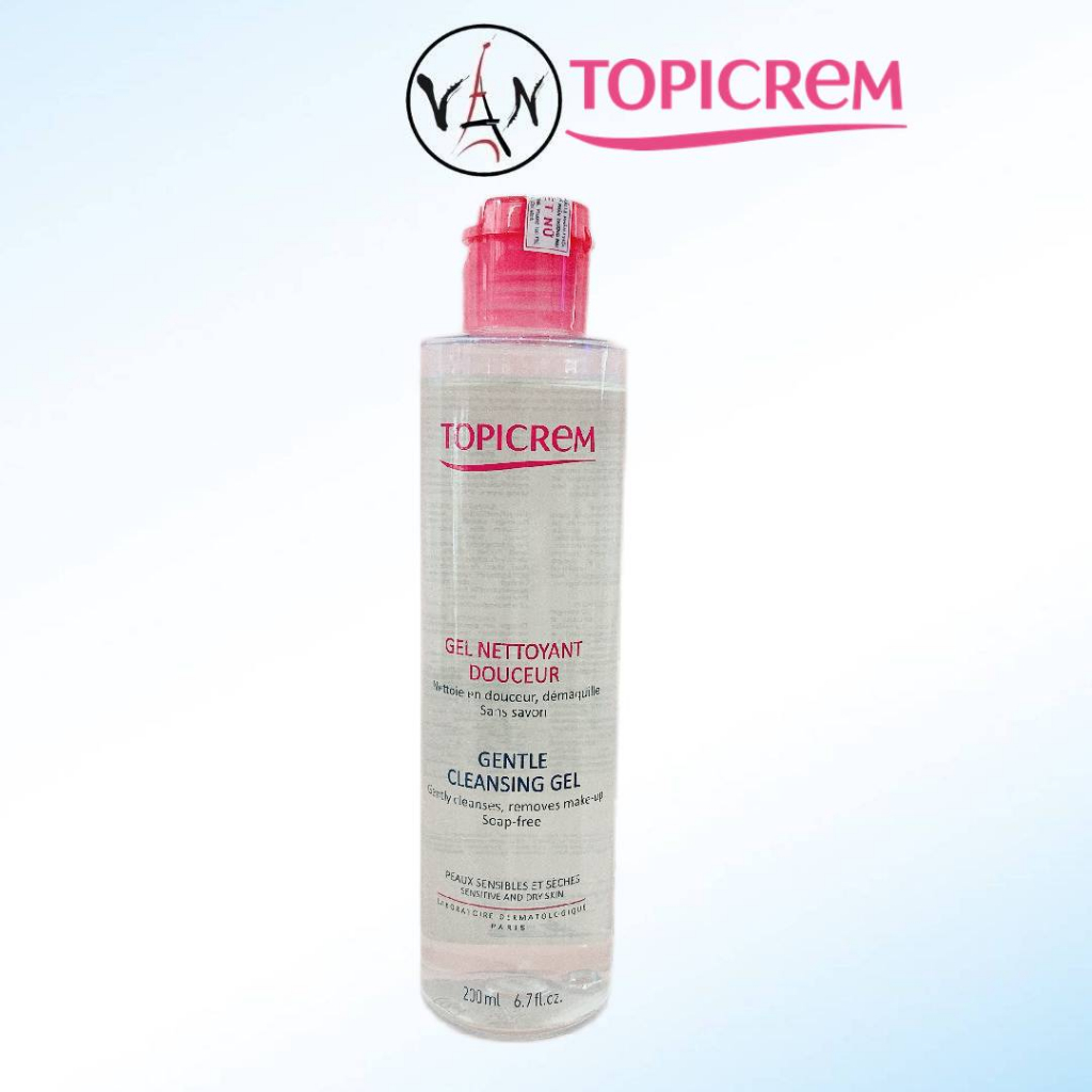 Gel rửa mặt topicrem gentle cleansing gel làm sạch dịu nhẹ cho da nhạy cảm nhất 200ml