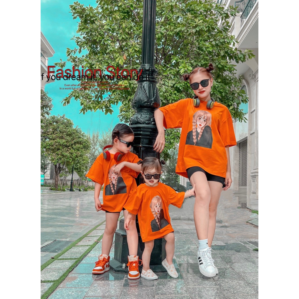 Áo thun cho bé cô gái tóc vàng, Áo gia đình mẹ và bé chất cotton. TP KIDS