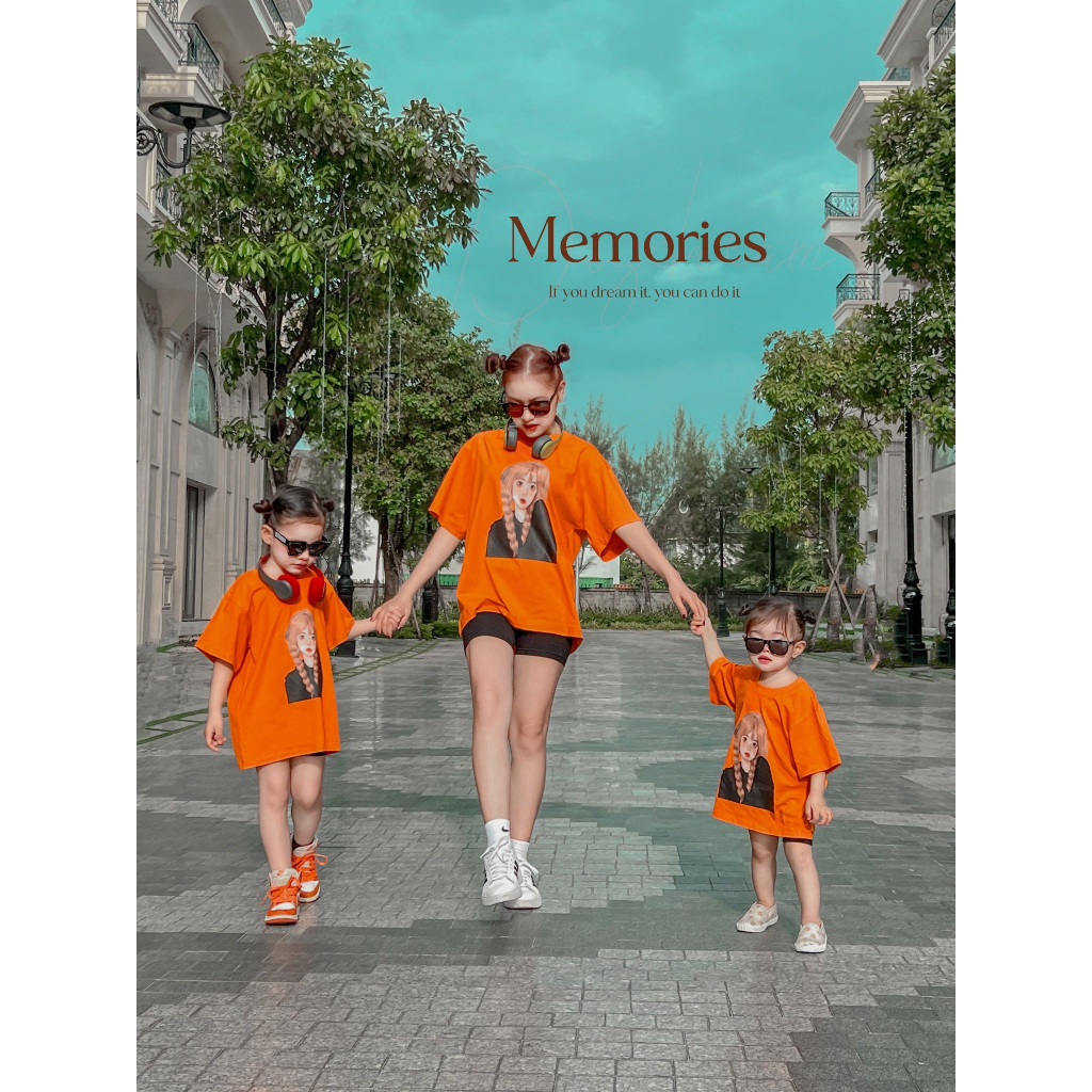 Áo thun cho bé cô gái tóc vàng, Áo gia đình mẹ và bé chất cotton. TP KIDS