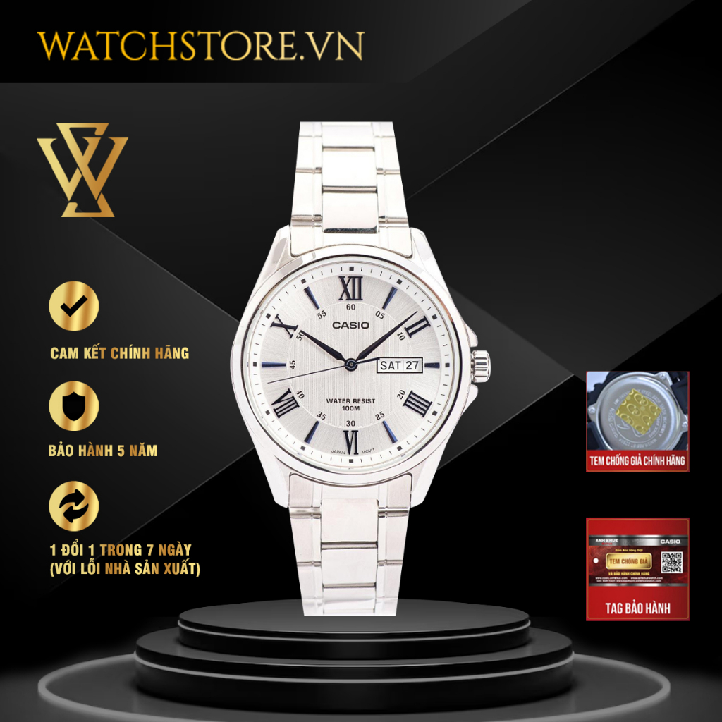 Casio MTP-1384D-7A2VDF - Đồng Hồ Nam - Pin / Quartz - Kính Khoáng - Size Mặt 41mm - Bảo Hành 5 Năm