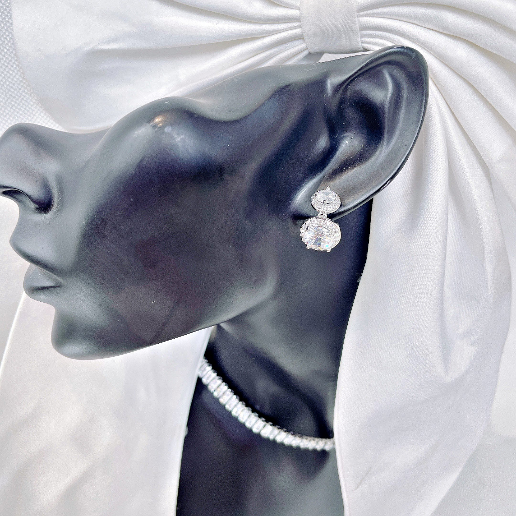 Khuyên Tai Cô Dâu Vòng Tròn Đính Hạt Tròn TROVO NHÀ NHÒ 1592