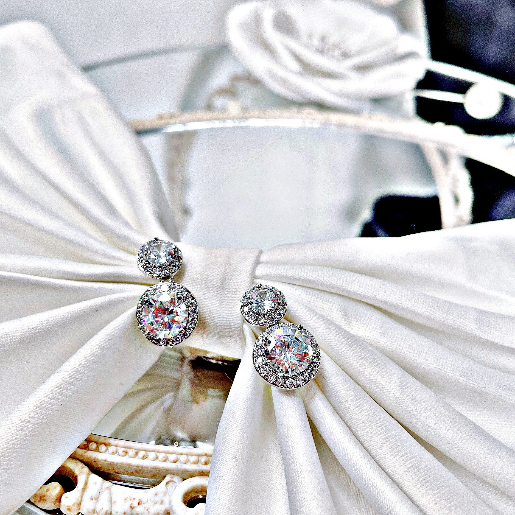 Khuyên Tai Cô Dâu Vòng Tròn Đính Hạt Tròn TROVO NHÀ NHÒ 1592