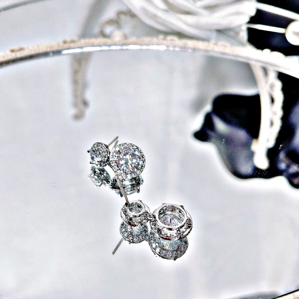 Khuyên Tai Cô Dâu Vòng Tròn Đính Hạt Tròn TROVO NHÀ NHÒ 1592