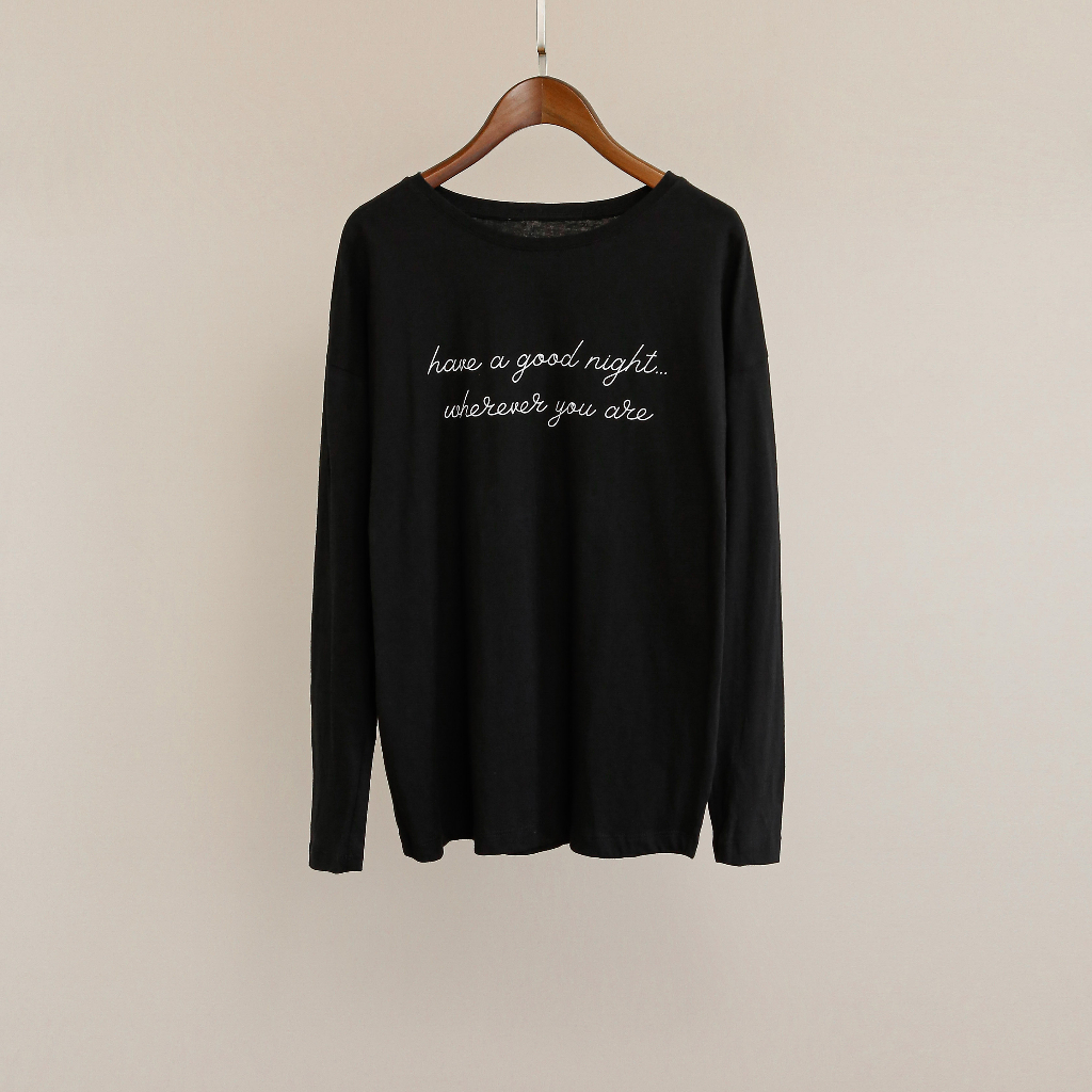 Áo thun mặc nhà nữ MOMOJAMA áo thun tay dài chất thun cotton trơn cao cấp áo thun mặc nhà thanh lịch cho nữ