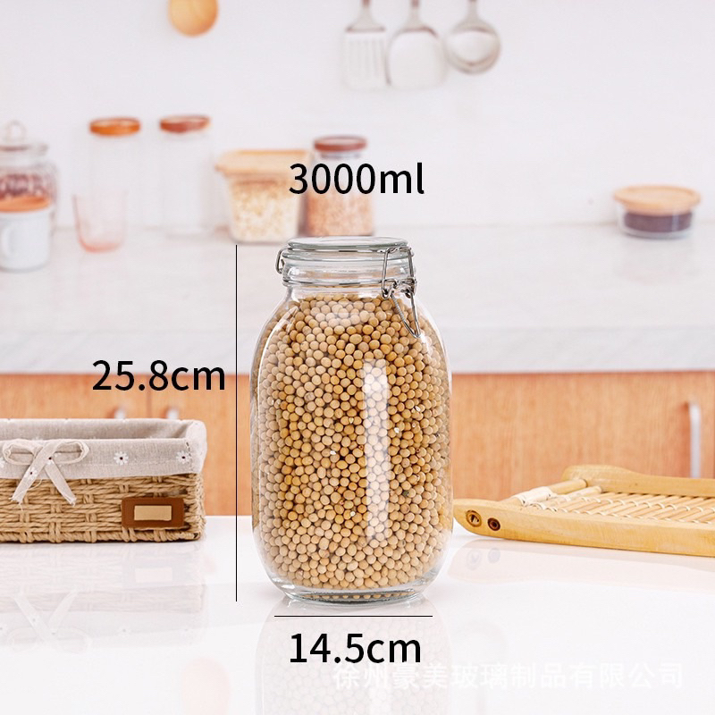 Hũ gài 2L,3L thuỷ tinh siêu dày để nuôi Kombucha
