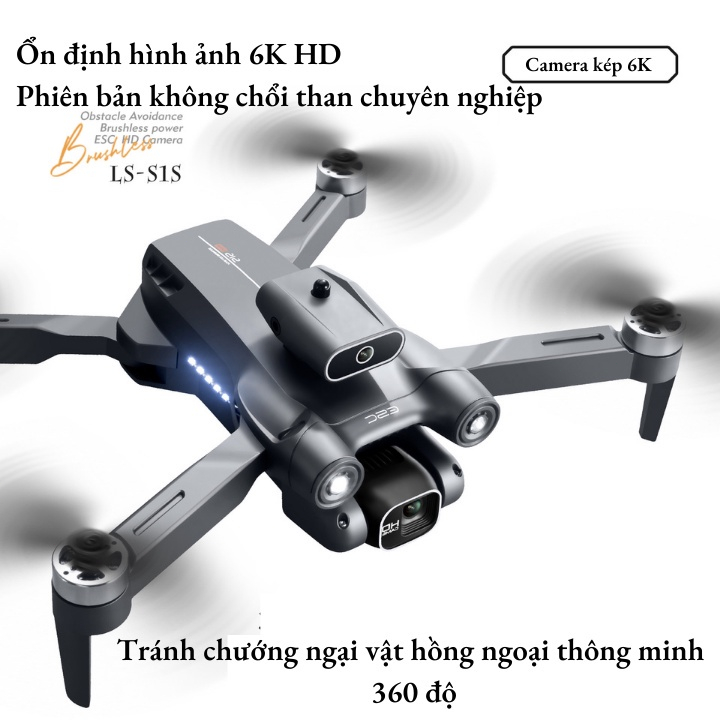 Play cam camera 8K S1S PRO, Flycam mini tốt hơn flycam f11s pro 4k, không chổi than cảm biến chống va chạm | BigBuy360 - bigbuy360.vn