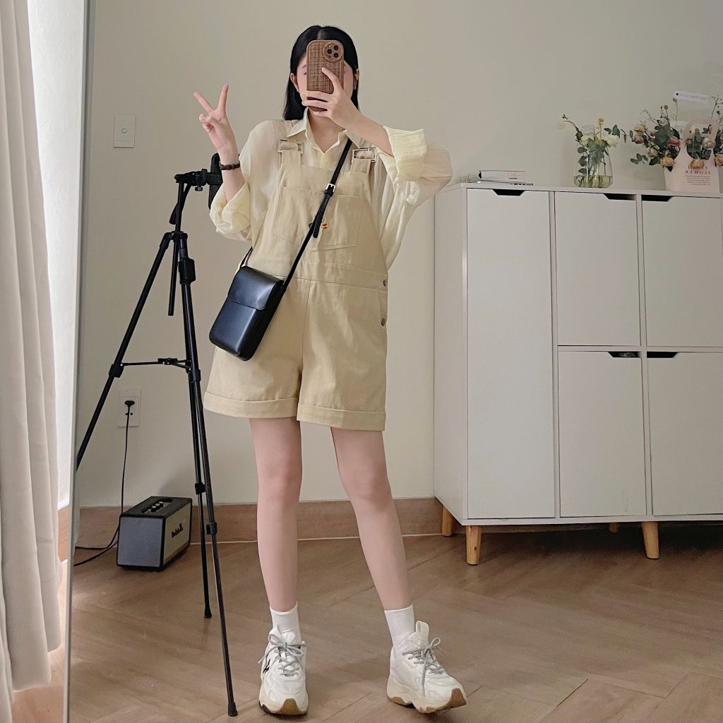 Yếm quần shorts nữ chất vải kaki RANI 7208 - Jemcloset