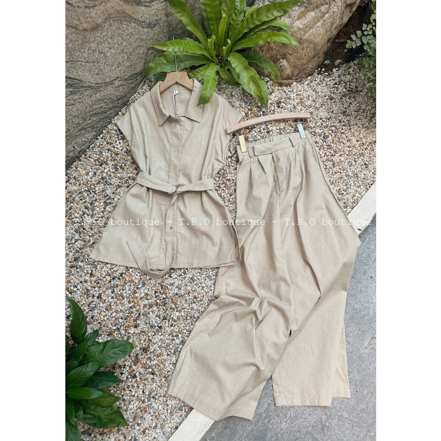 Set thô đũi thắt eo phong cáchmenswear cực sang chảnh hút mắt hàng QCCC