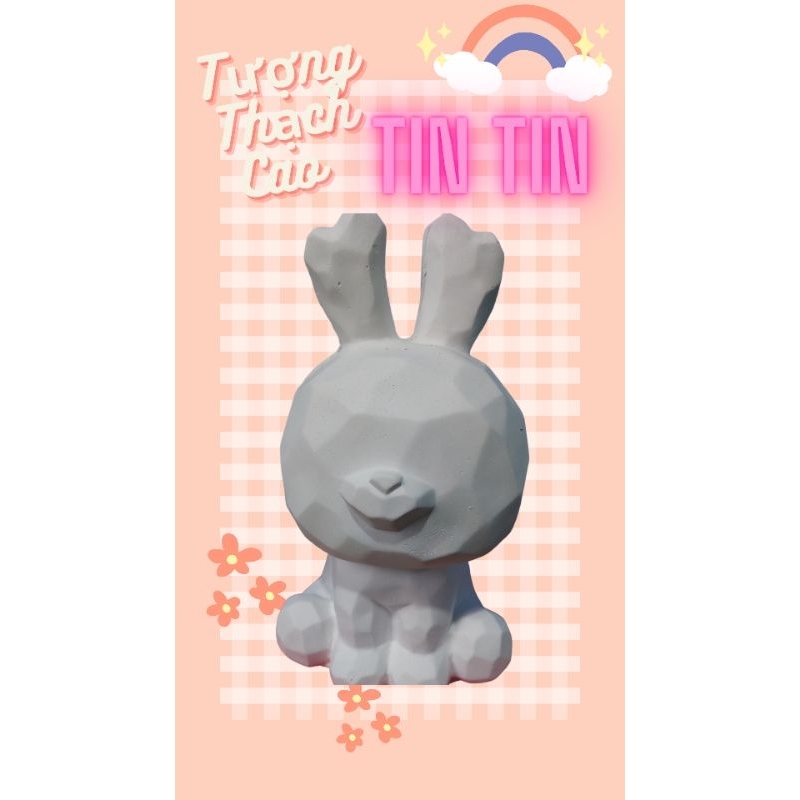 T03 Tượng Thạch cao  thỏ hình học