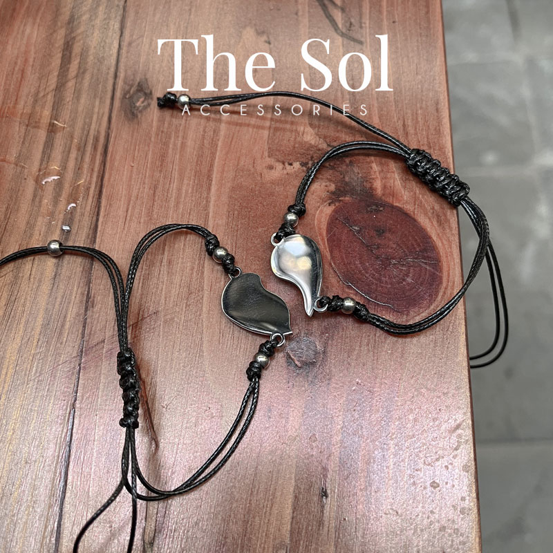 Lắc Tay/ Vòng Tay Đôi Thép Titan Mặt Trái Tim Dành Cho Couple thesol.accessories