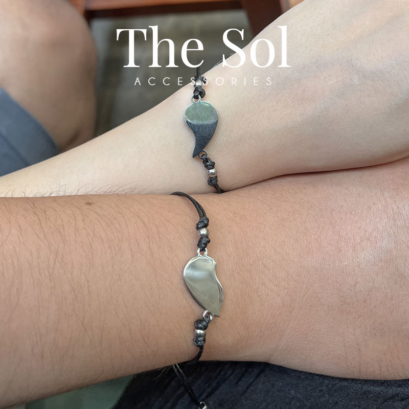 Lắc Tay/ Vòng Tay Đôi Thép Titan Mặt Trái Tim Dành Cho Couple thesol.accessories
